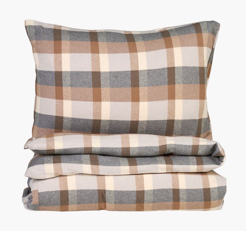 Påslakanset i garnfärgad flanell multi/beige - 230x220 cm multi/beige - 1