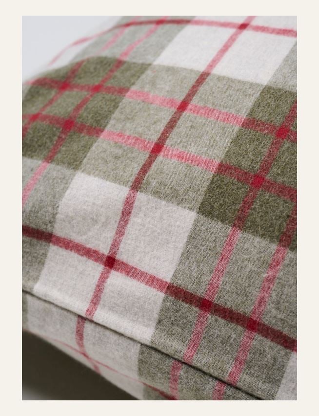 Örngott i garnfärgad flanell multi/röd - 2