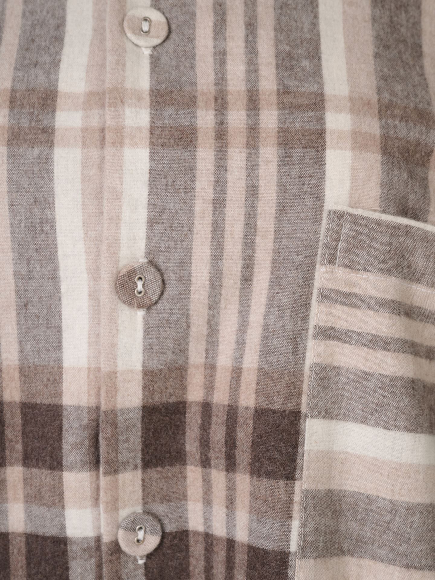Garnfärgad flanellpyjamastopp brun - 2