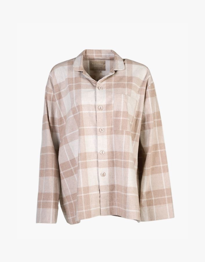 Garnfärgad flanellpyjamastopp sand - one size sand - 1