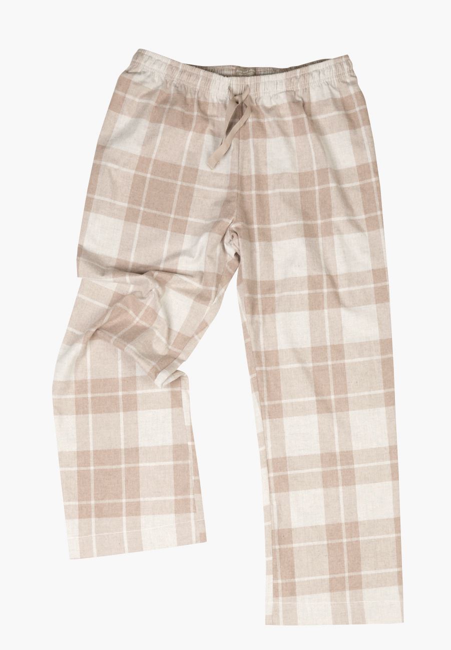 Garnfärgat flanell pyjamasbyxor sand - one size sand - 1