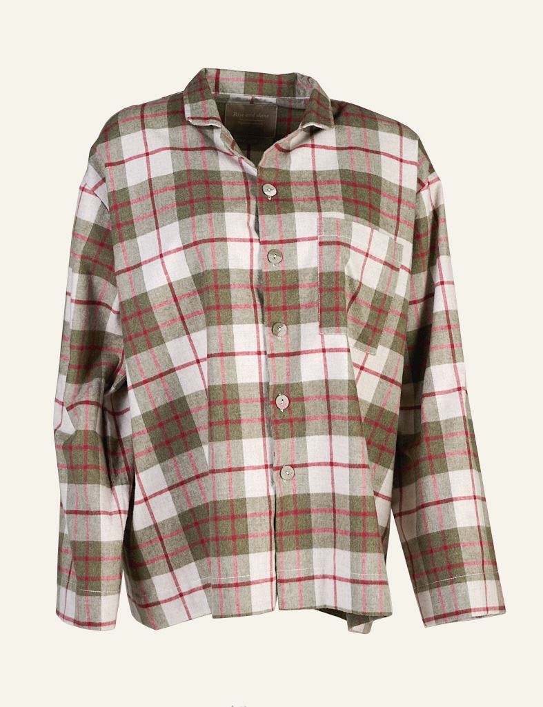 Garnfärgad flanellpyjamastopp multi/röd - one size multi/röd - 1