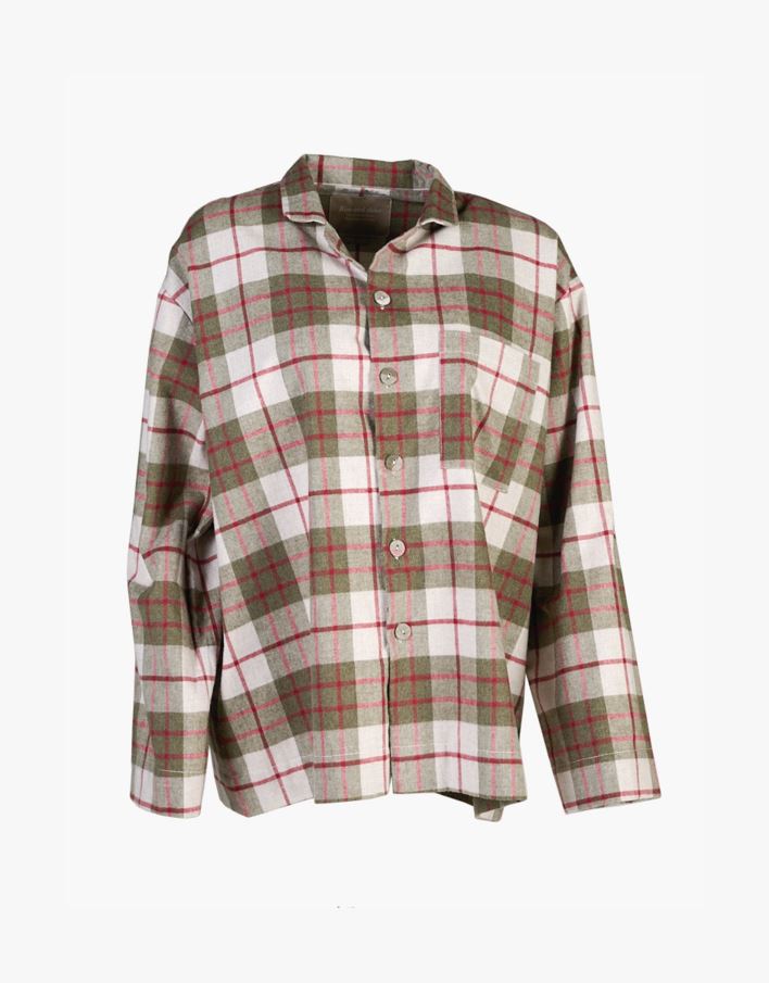 Garnfärgad flanellpyjamastopp multi/röd - one size multi/röd - 1