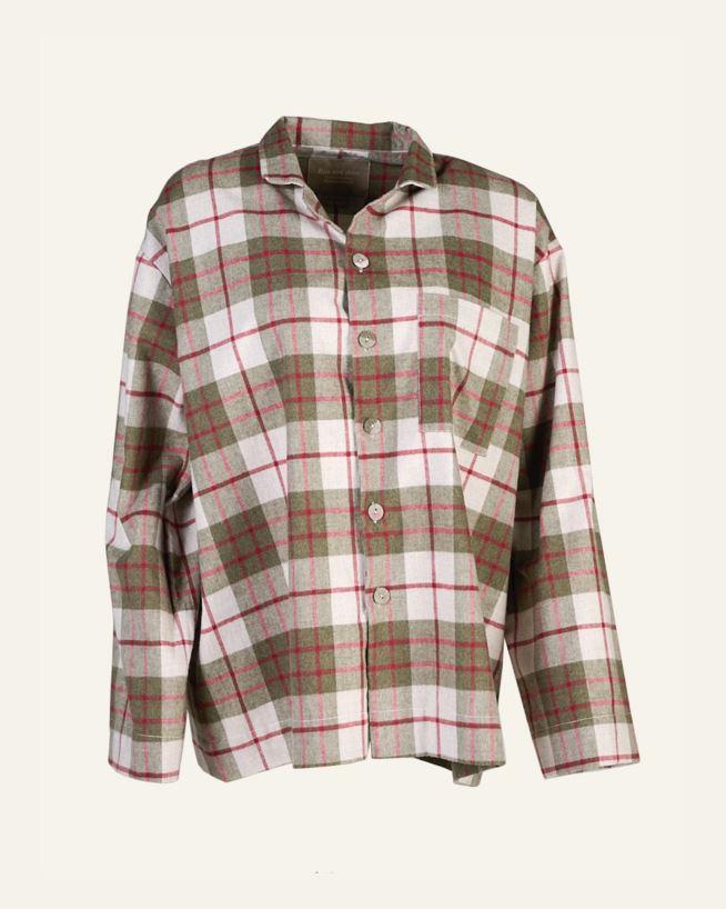 Garnfärgad flanellpyjamastopp multi/röd - one size multi/röd - 1