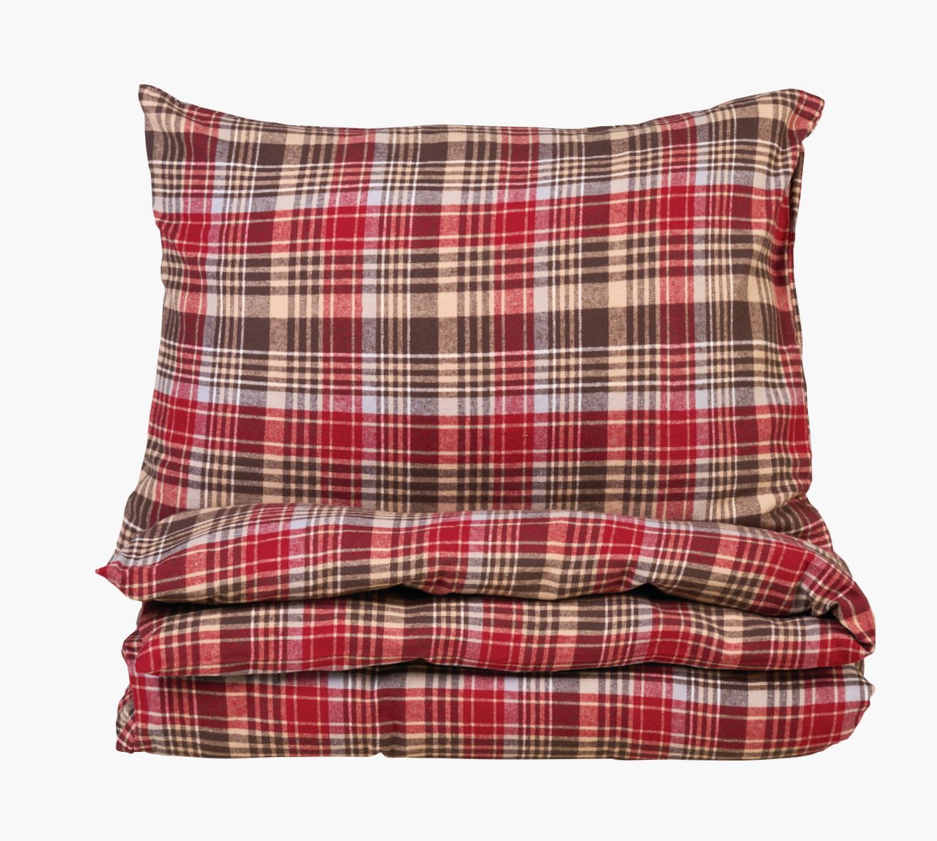 Påslakanset i garnfärgad flanell multi - 150x210 cm multi - 1