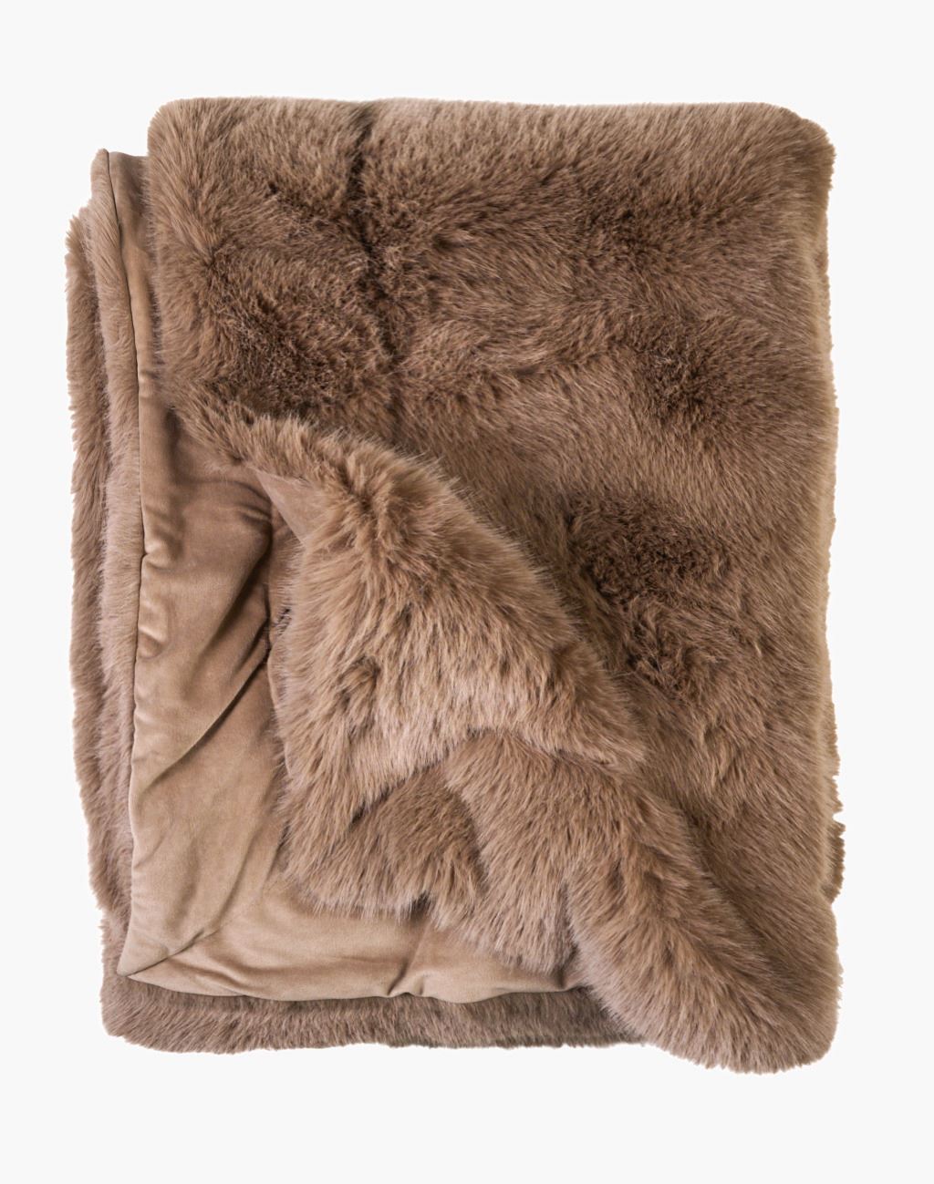 Pläd i pälsimitation kamel - 130x170 cm kamel - 1