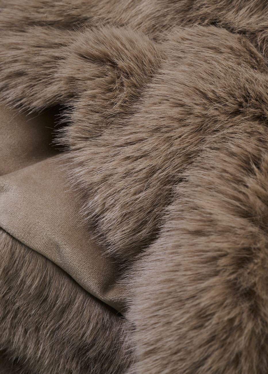 Pläd i pälsimitation kamel - 2
