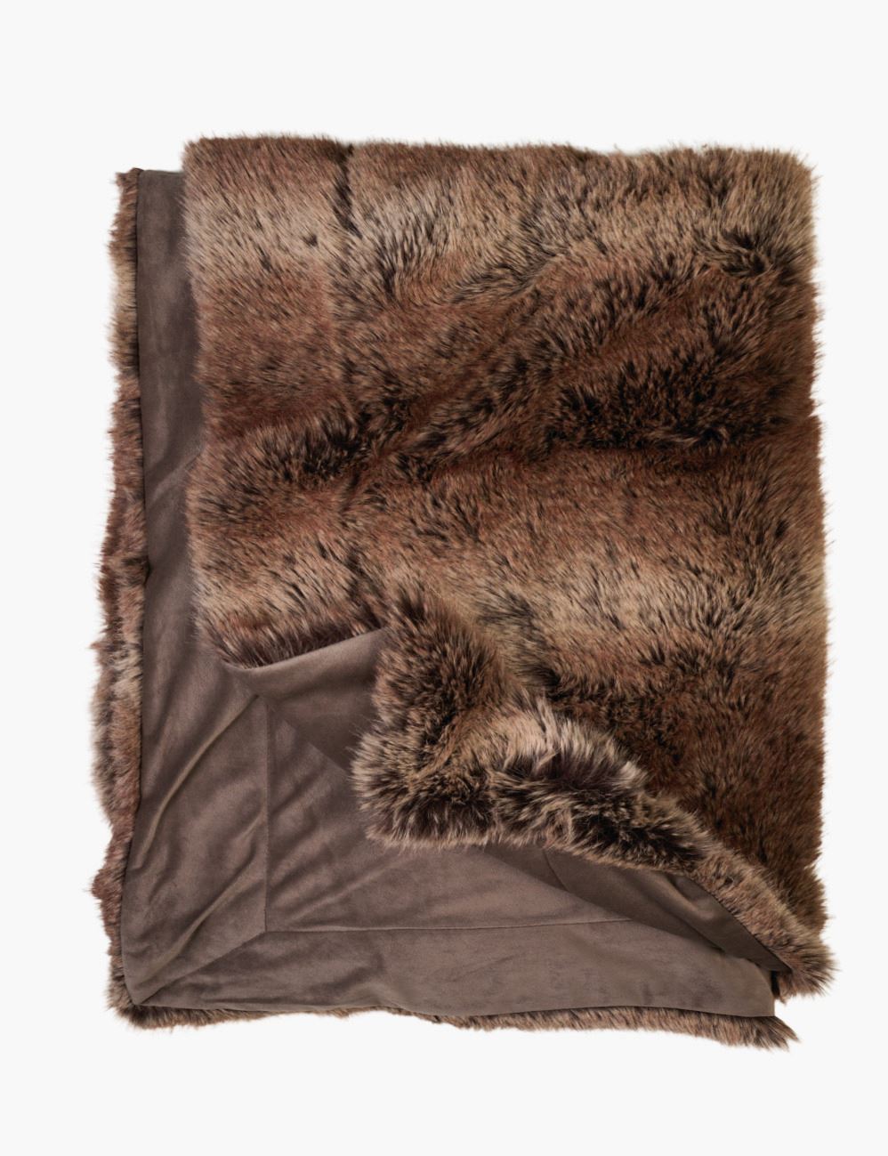 Pläd i pälsimitation brun - 130x170 cm brun - 1
