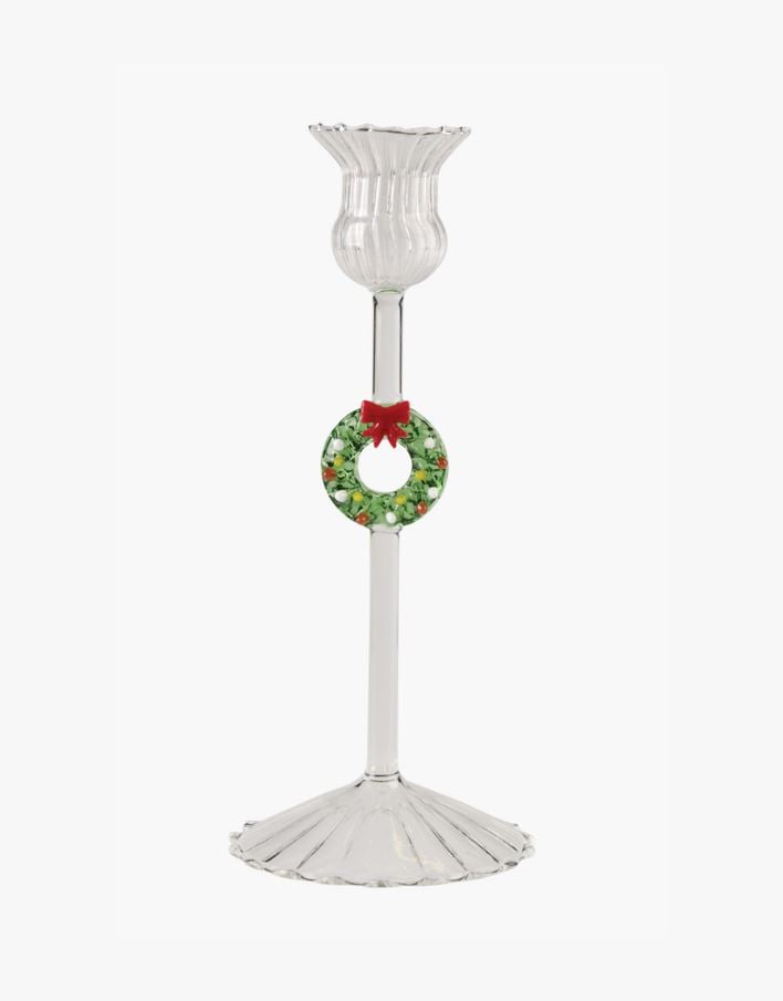 Ljusstake multi/grön - 9x9x20 cm multi/grön - 1