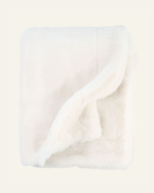 Pläd i pälsimitation offwhite - 130x170 cm offwhite - 1