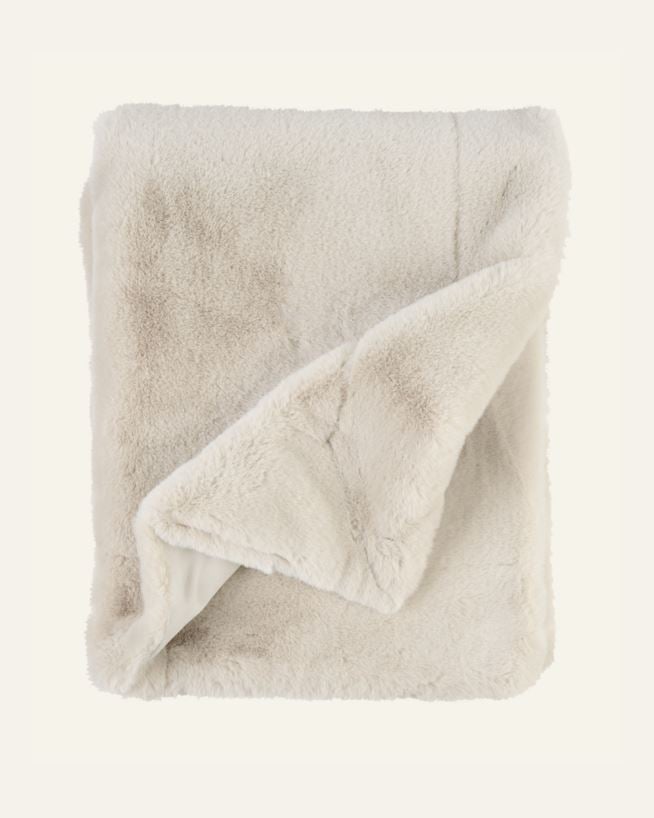 Pläd i pälsimitation beige - 130x170 cm beige - 1