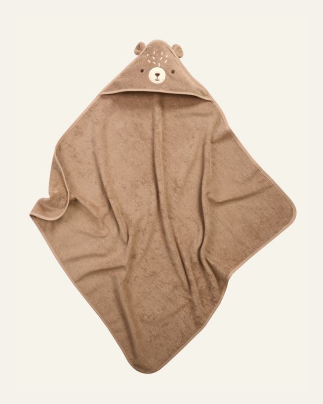 Badhandduk med huva brun - 80x80 cm brun - 1