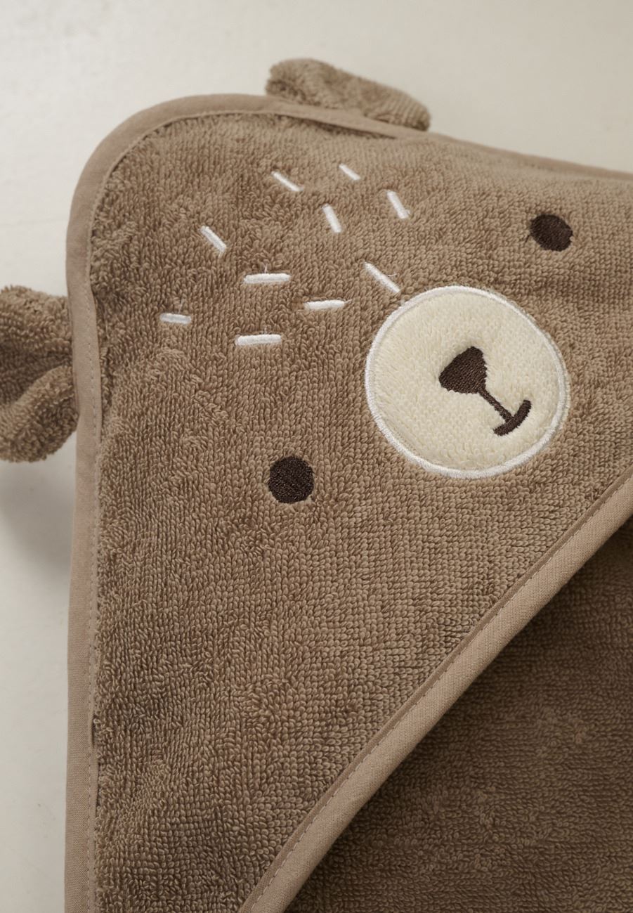 Badhandduk med huva brun - 2