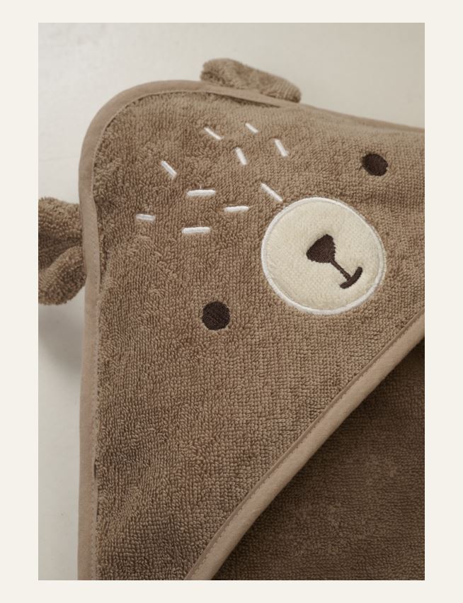 Badhandduk med huva brun - 2