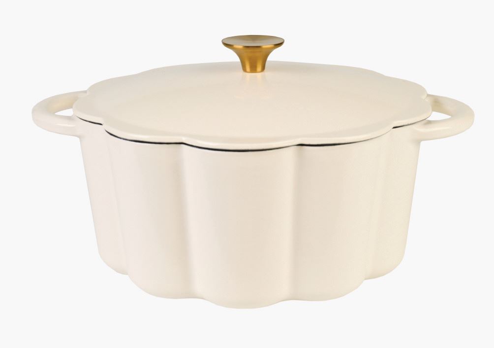 Gjutjärnsgryta rund creme - 4300ml creme - 1