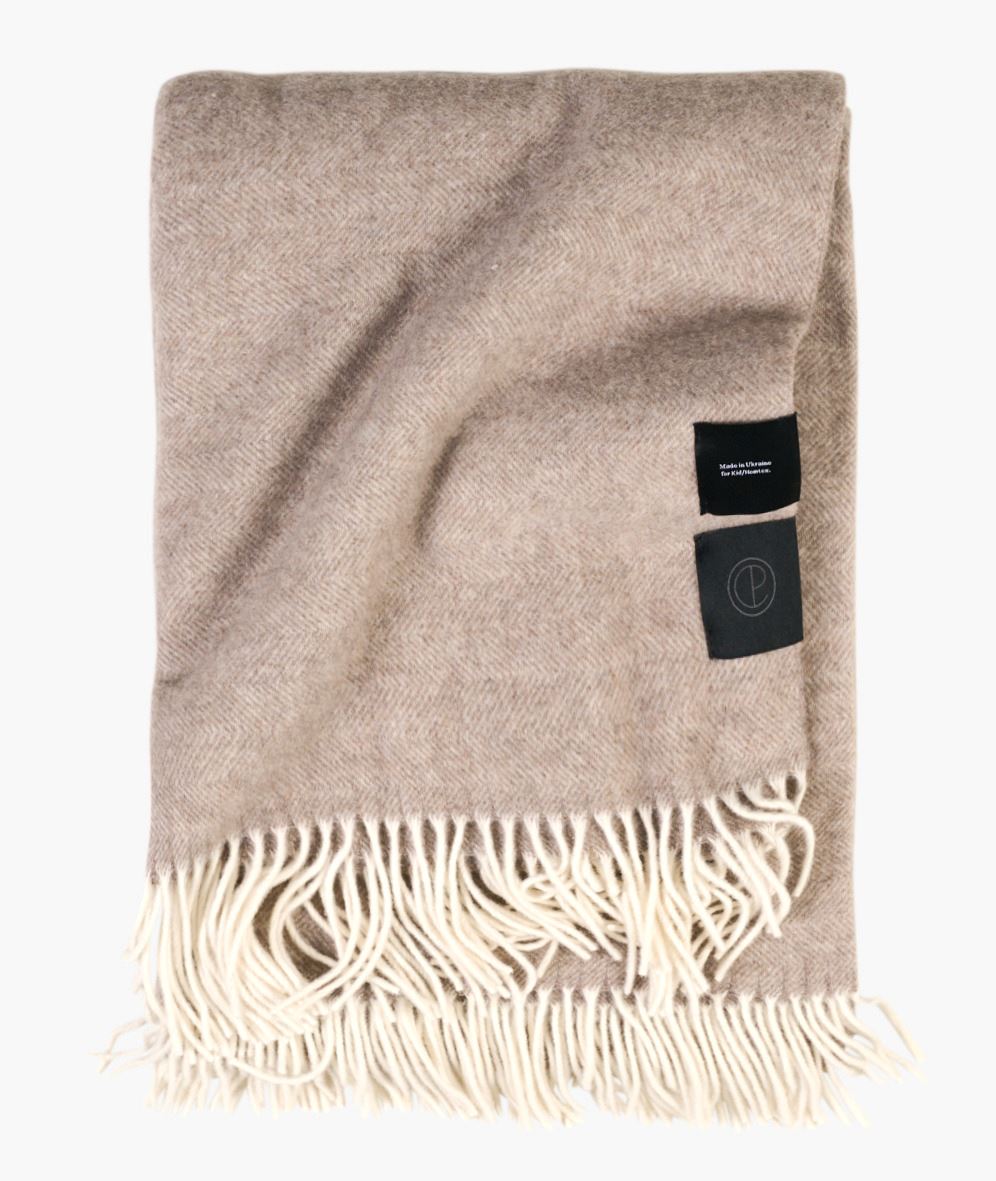 Ullpläd ljusbrun - 130x170 cm ljusbrun - 1