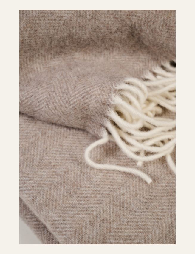 Ullpläd ljusbrun - 2