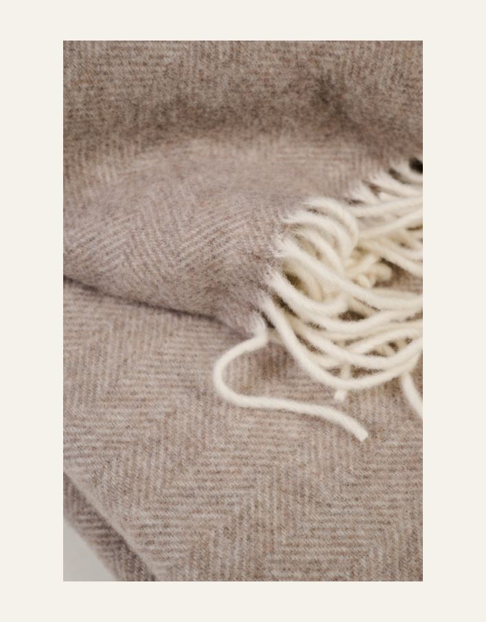 Ullpläd ljusbrun - 2