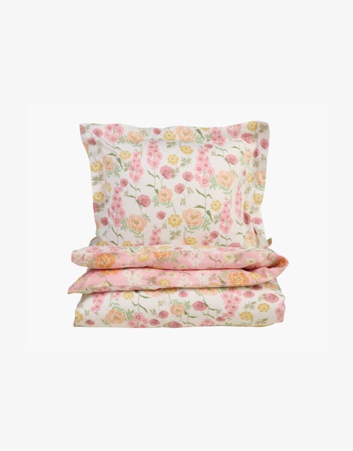 Påslakanset i satin multi/rosa - 150x210 cm multi/rosa - 1