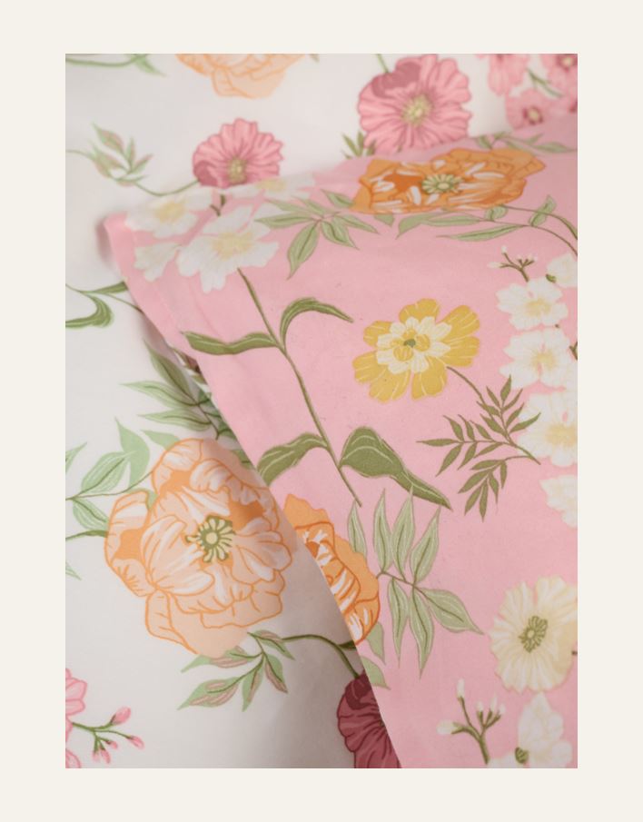 Påslakanset i satin multi/rosa - 2