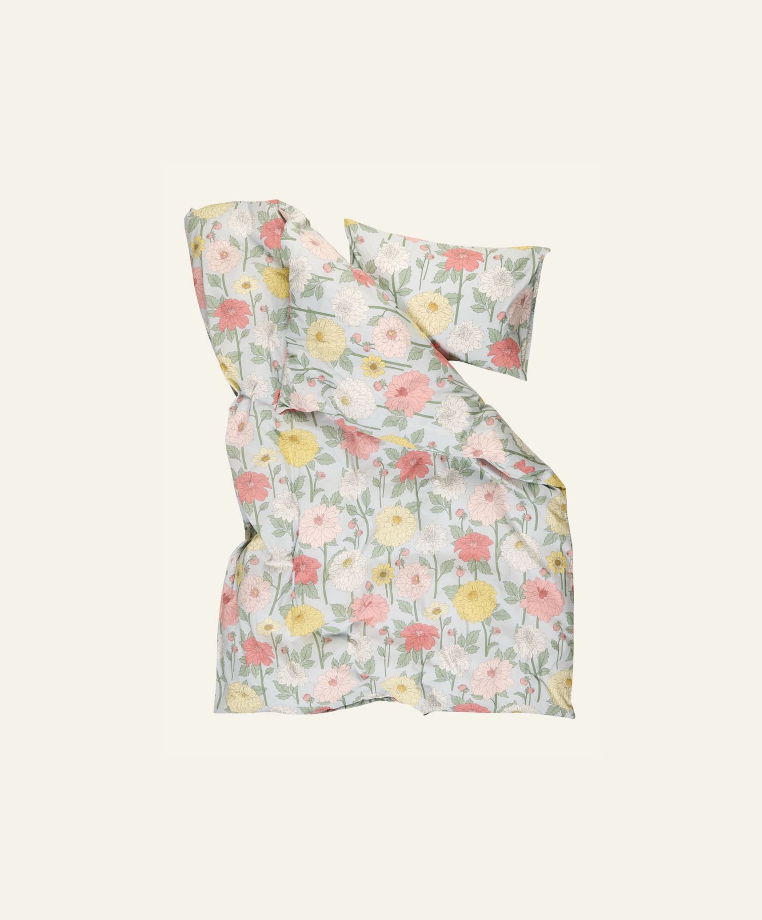 Påslakanset i bomull multi/blå - 2