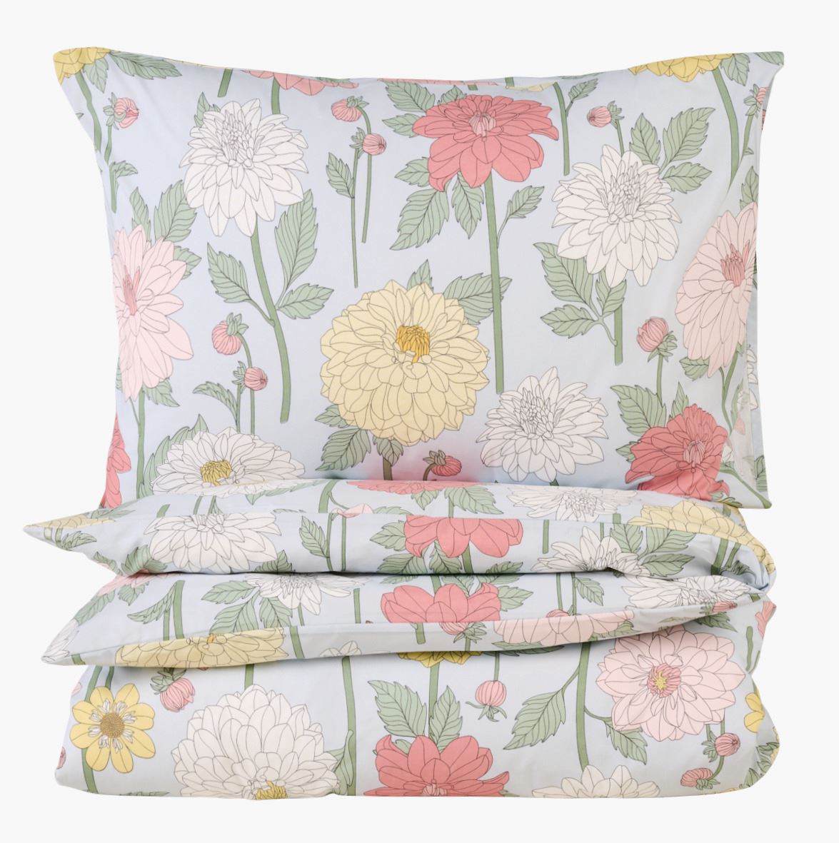 Påslakanset i bomull multi/blå - 150x210 cm multi/blå - 1