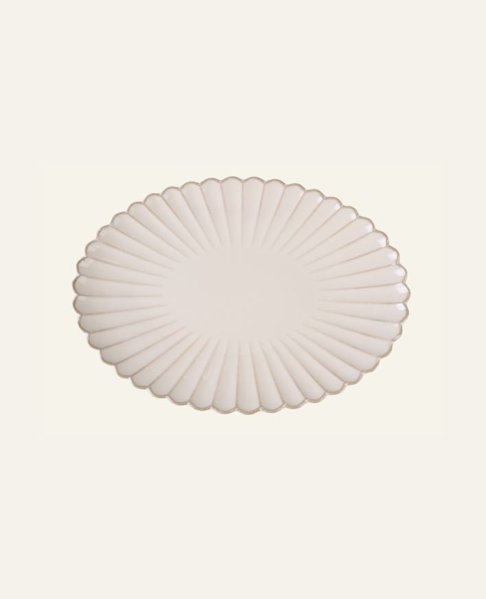 Ovalt fat vit - 36x26 cm vit - 1