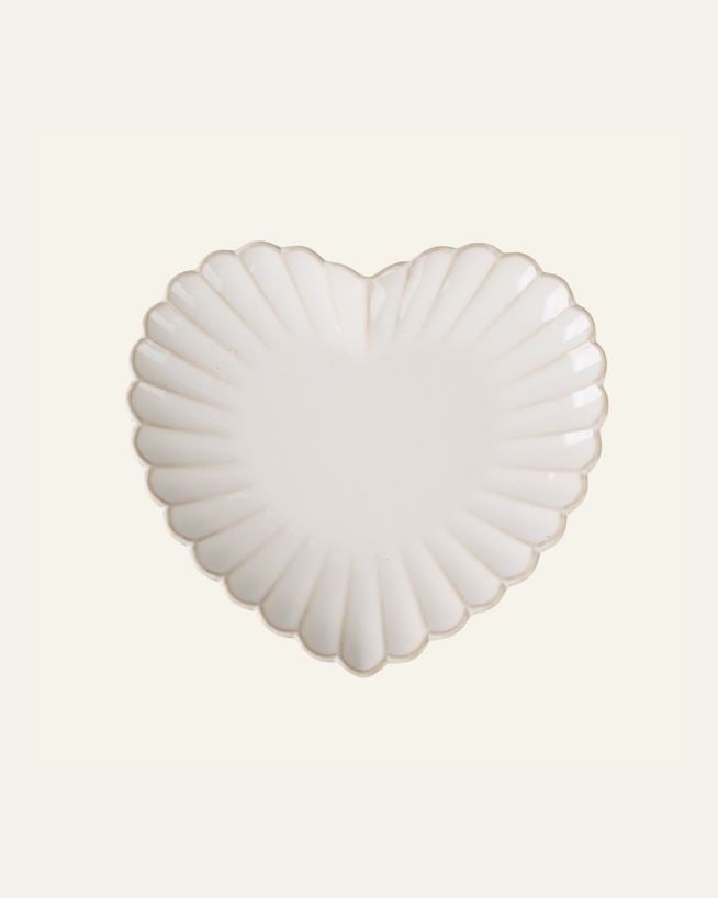 Hjärtformad tallrik vit - 21,5x19,5 cm vit - 1