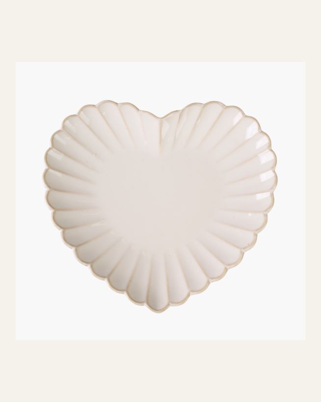 Hjärtformad tallrik vit - 28x25,6 cm vit - 1