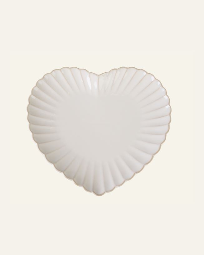 Hjärtformad tallrik vit - 28x25,6 cm vit - 1