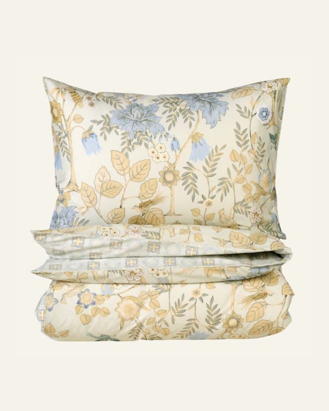 Påslakanset i satin multi/grön - 150x210 cm/50x60 cm multi/grön - 1