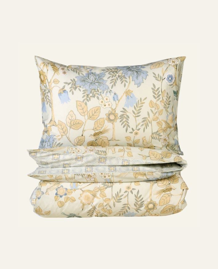 Påslakanset i satin multi/grön - 150x210 cm/50x60 cm multi/grön - 1