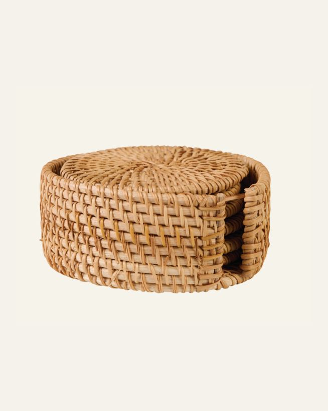 Glasunderlägg natur - ø12 cm natur - 1