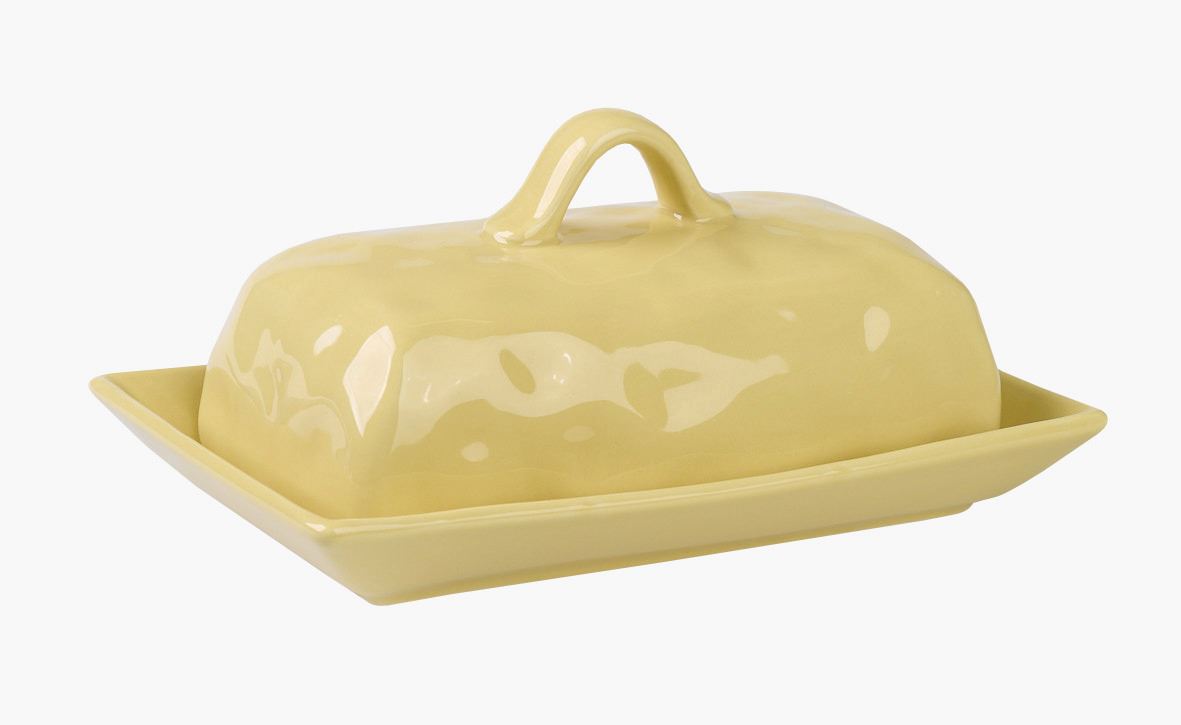 Smörfat med lock gul - 20x13x9 cm gul - 1