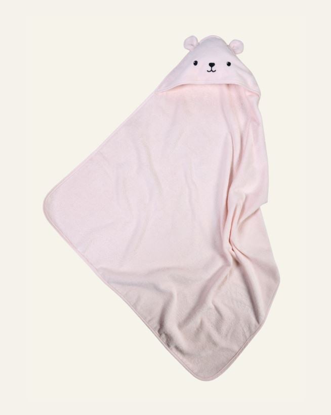Badhandduk med huva ljusrosa - 80x80 cm ljusrosa - 1