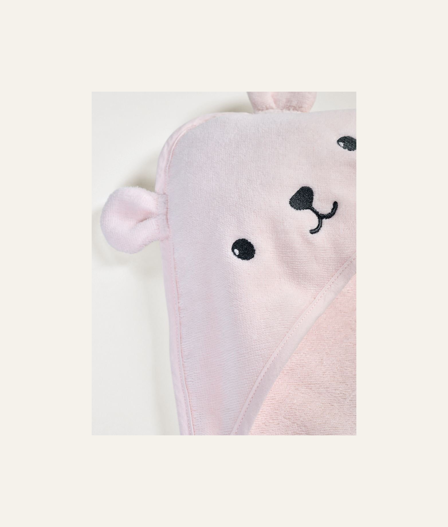 Badhandduk med huva ljusrosa - 3