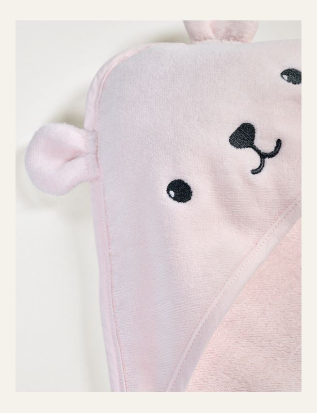 Badhandduk med huva ljusrosa - 3