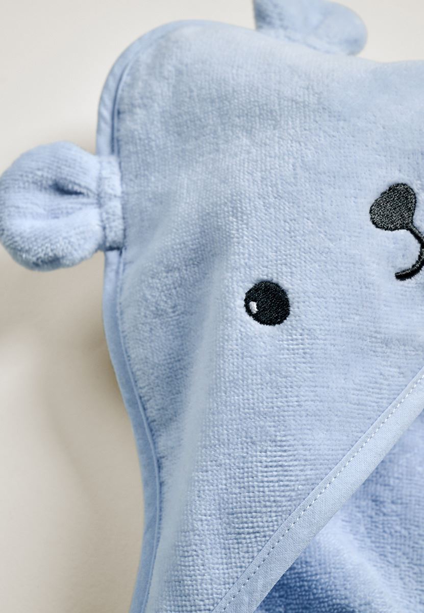 Badhandduk med huva ljusblå - 3