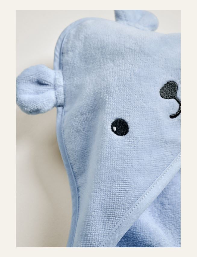 Badhandduk med huva ljusblå - 3