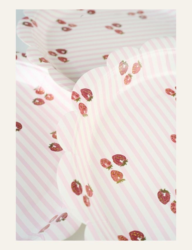 Papperstallrik 8pk multi/rosa - 2