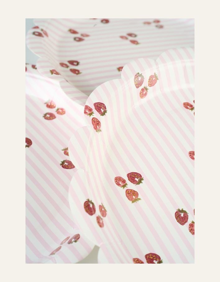 Papperstallrik 8pk multi/rosa - 2