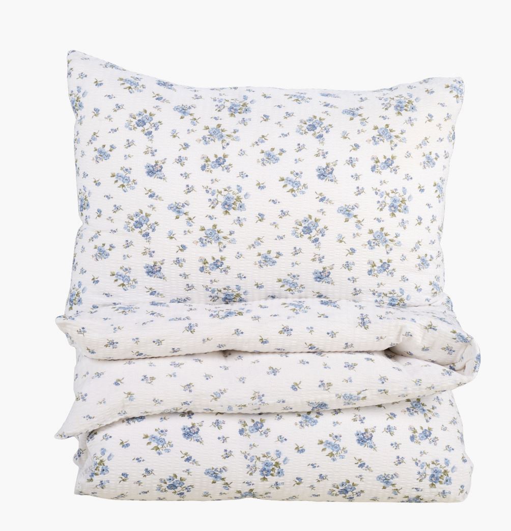 Påslakanset i bäckebölja blå - 150x210 cm blå - 1