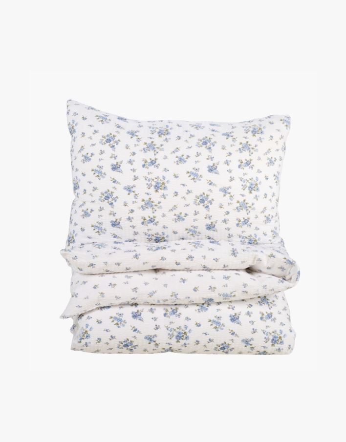 Påslakanset i bäckebölja blå - 150x210 cm blå - 1