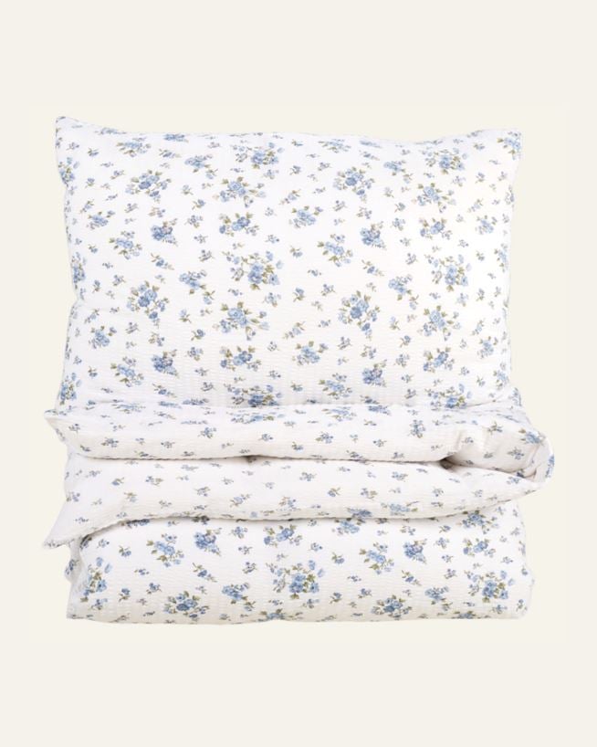 Påslakanset i bäckebölja blå - 150x210 cm blå - 1