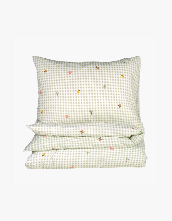 Påslakanset i bomull grön - 150x210 cm grön - 1