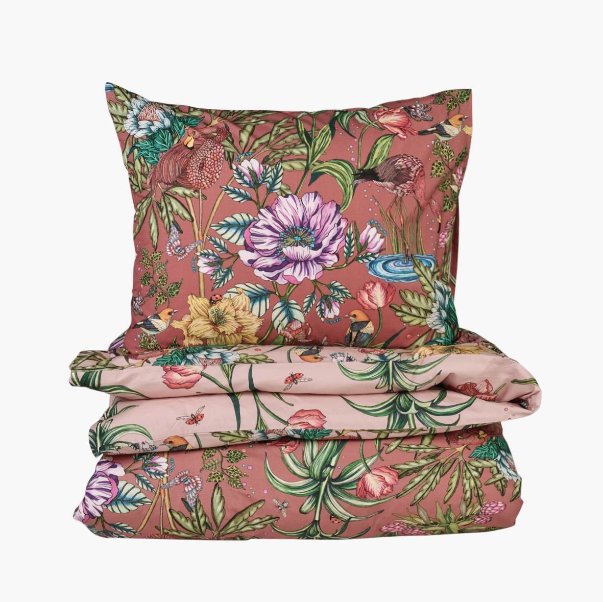 Påslakanset i percale rosa - 150x210 cm rosa - 1