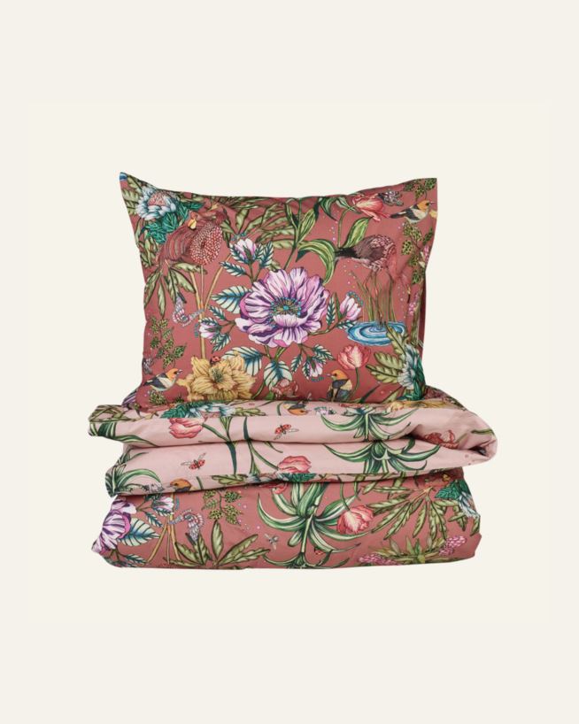 Påslakanset i percale rosa - 150x210 cm rosa - 1