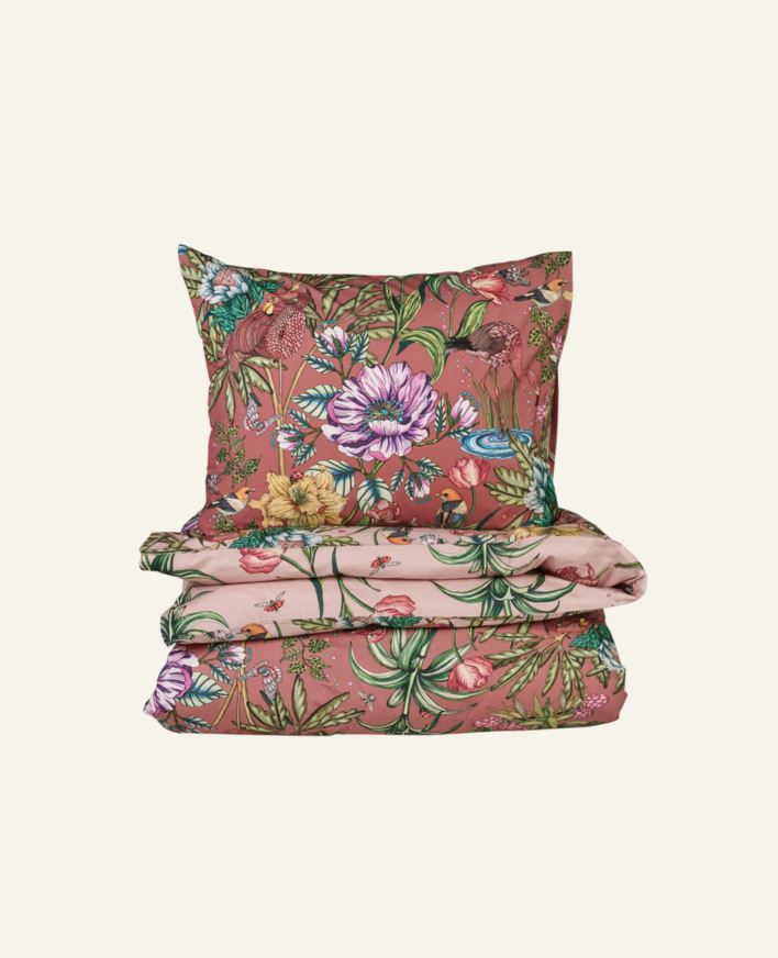 Påslakanset i percale rosa - 150x210 cm rosa - 1