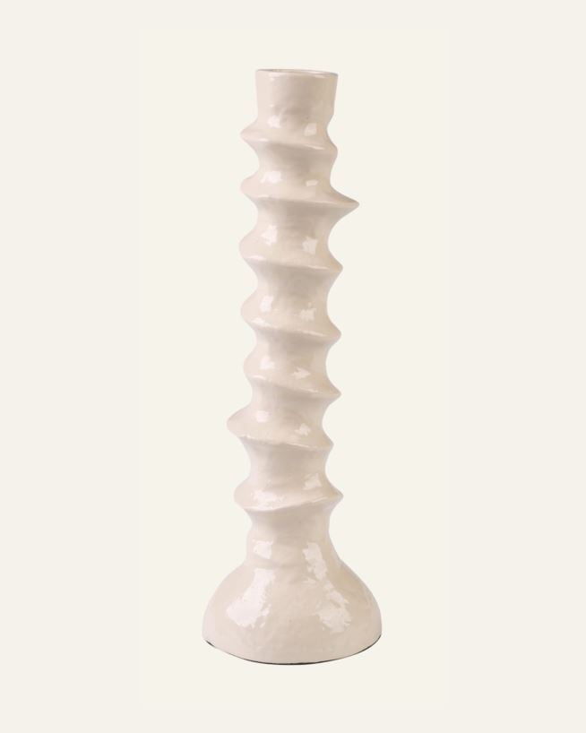 Ljusstake beige - 6x6x17,5 cm beige - 1