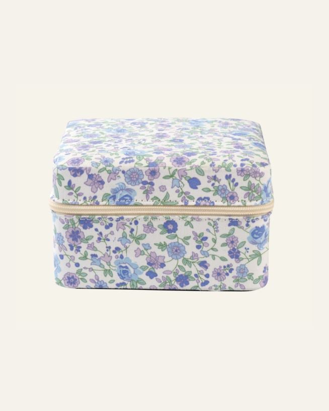 Smyckeskrin med dragkedja blå - 11x11 cm blå - 1